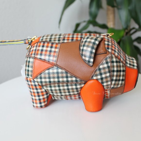 NWT Tory Burch Peggy The Pig Mini Bag, Printed Patchwork Leather - Picture 9 of 16
